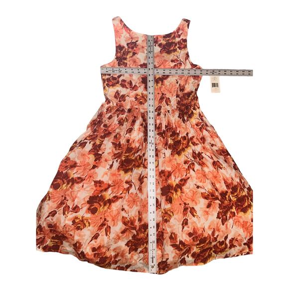 JESSICA‎ HOWARD ORANGE PINK WHITE FLORAL SLEEVELESS LINED DRESS - SIZE 8 - NWT - Picture 7 of 15